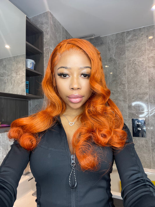 22" ORANGE LACE FRONTAL WIG 13x4