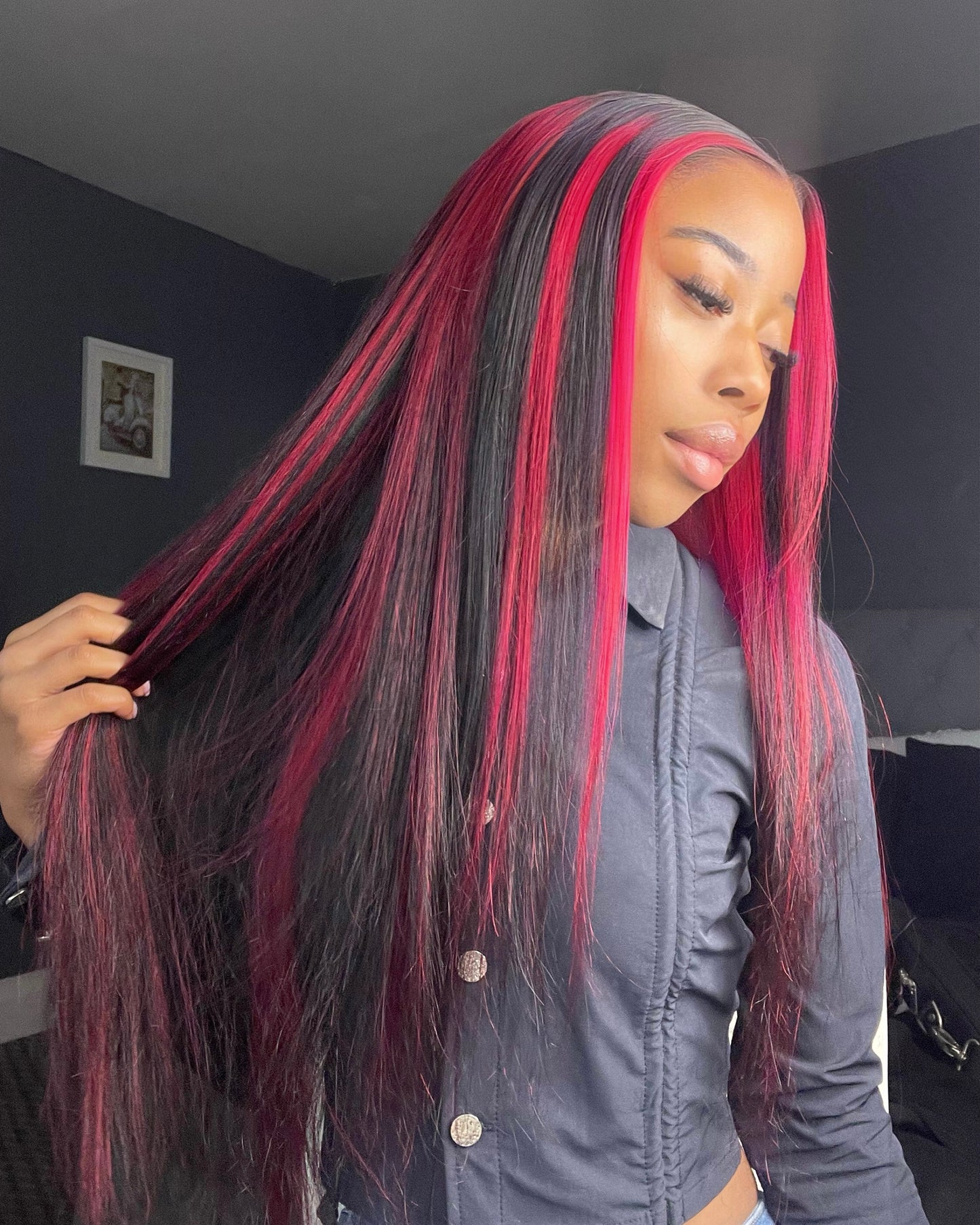 28” RED HIGHLIGHTED FRONTAL 13x4